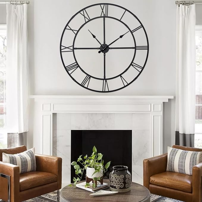 40 Inch Large Wall Clock for Living Room Decor – Easy-Assembly Silent - Image 3