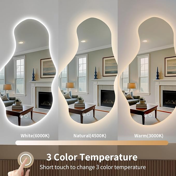 Modern Irregular LED Bathroom Mirror - Image 3