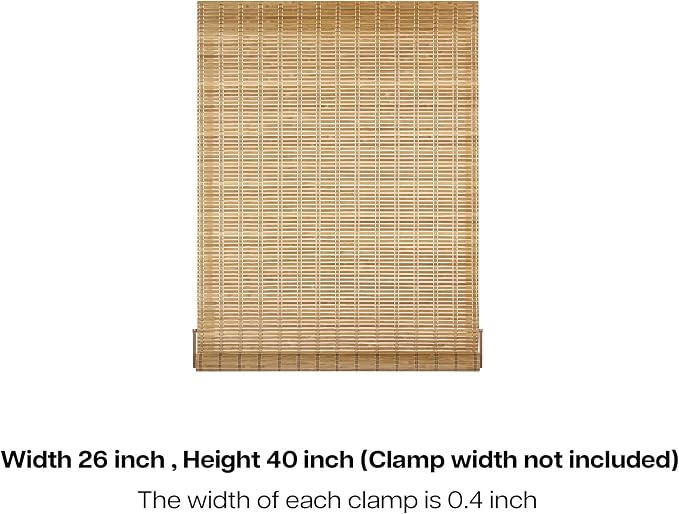 LazBlinds No Tools No Drill Bamboo Roller Shades, Cordless Bamboo Blinds - Image 7