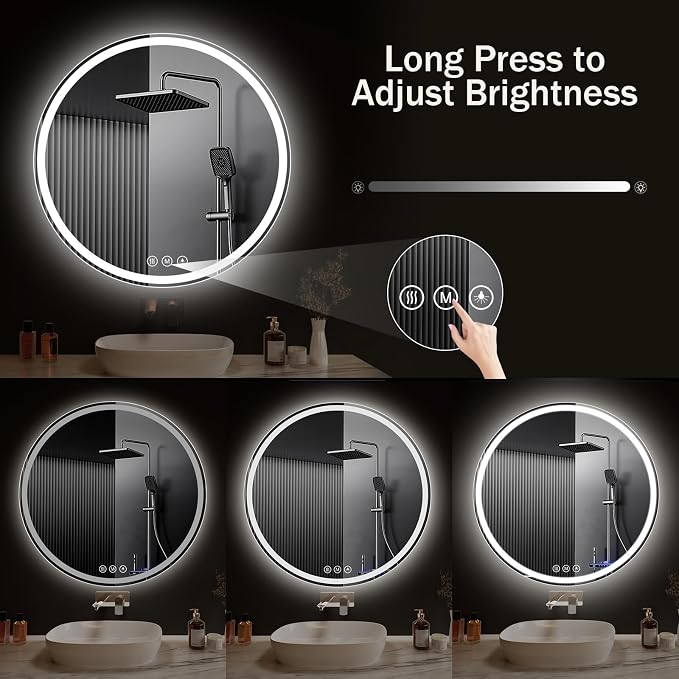 LED Bathroom Mirror 24 Inch Round Bathroom Mirror - Image 6
