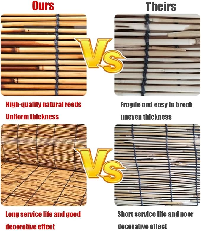 Bamboo Blinds for Patio, Outdoor Bamboo Roll up Shades, Waterproof Cordless - Image 7