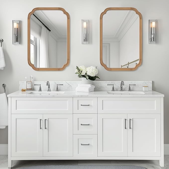 WallBeyond 20" x 30" Rounded Corner Arch Wall Mirror - Image 2