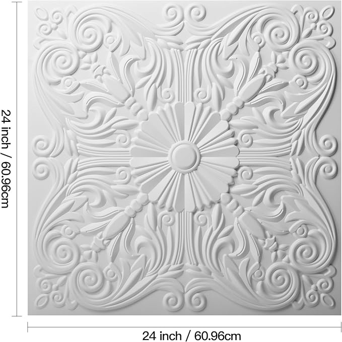 Art3d Drop Ceiling Tiles 24x24in., Wainscoting Panels Glue Up 2ft x 2ft - Image 6