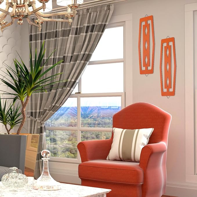 CroBlissful 2 Pcs Modern Mid Century Wall Art Wood Mid Century Elegance Decor - Image 4