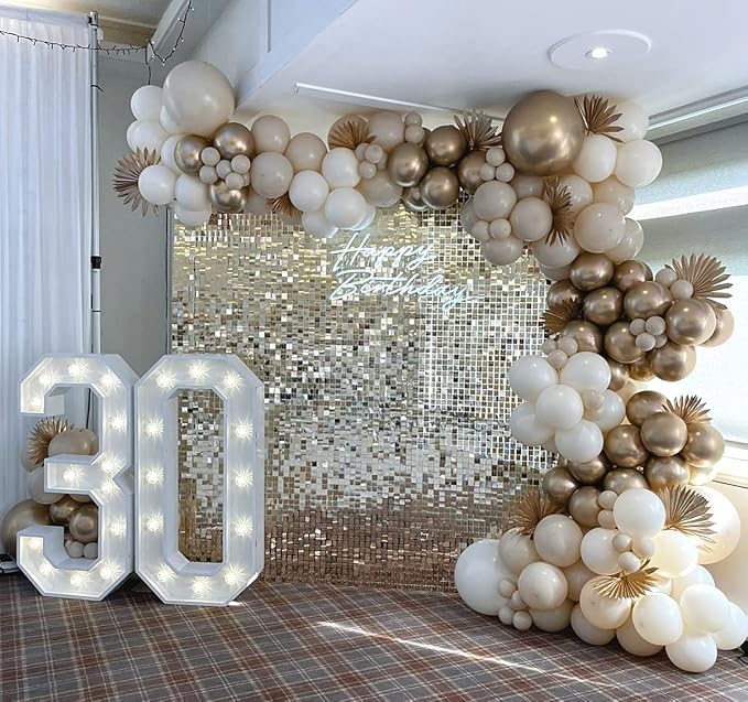 COKAOBE Light Gold Shimmer Wall Backdrop, Photo Backdrops - Image 6