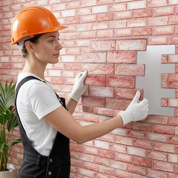 12PCS 3D Wall Panels Peel and Stick Foam Faux Brick Wall Panels, Self-Adhesive - Image 3