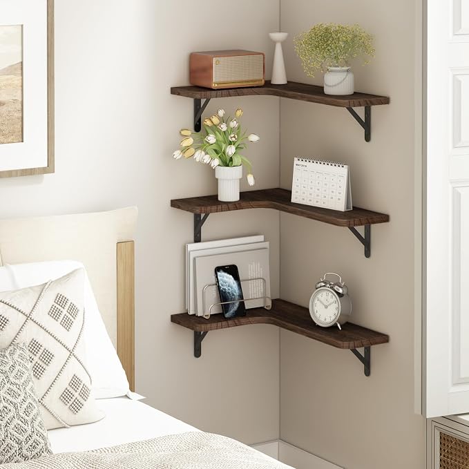 YGEOMER Corner Floating Shelves, Wall Mounted Corner Shelf - Image 4