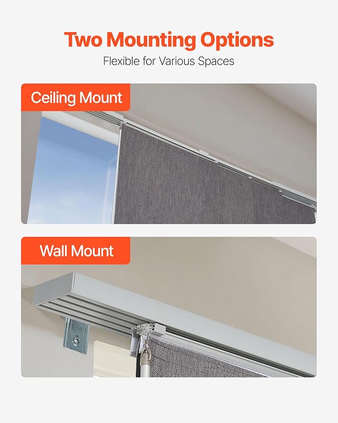 VEVOR Panel Track Blinds, Extendable Track from 45.8 in to 86 in W, Trimmable - Image 6