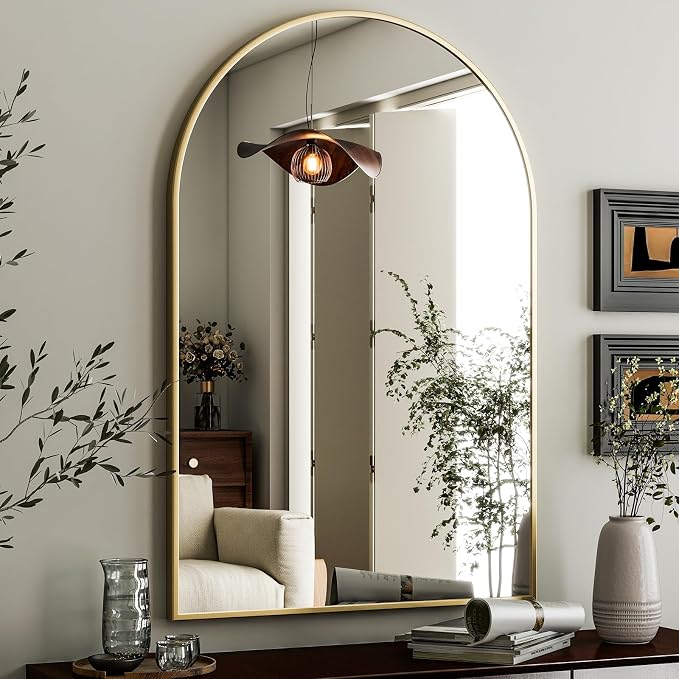 HARRITPURE Arched Wall Mirror – 26"x38" Arch Bathroom Mirror Metal Frame Vanity - Image 8