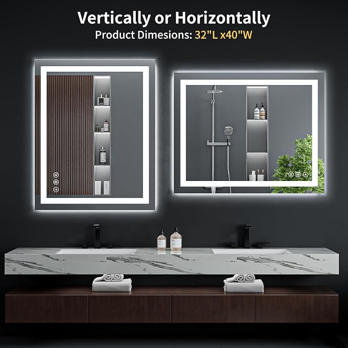40"x32" LED Bathroom Mirror - Image 9