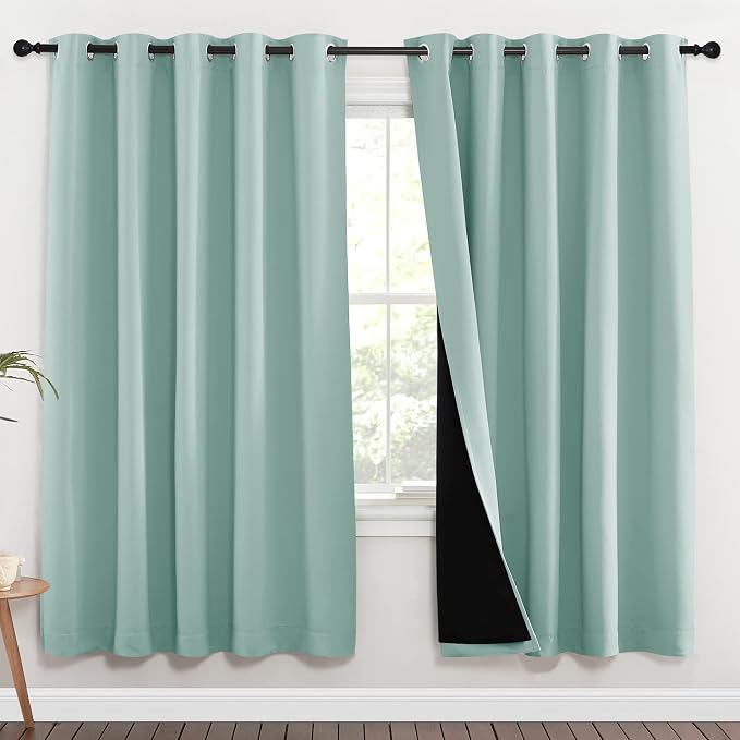 NICETOWN 100% Blackout Window Curtain Panels, Full Light Blocking Drapes by NICETOWN