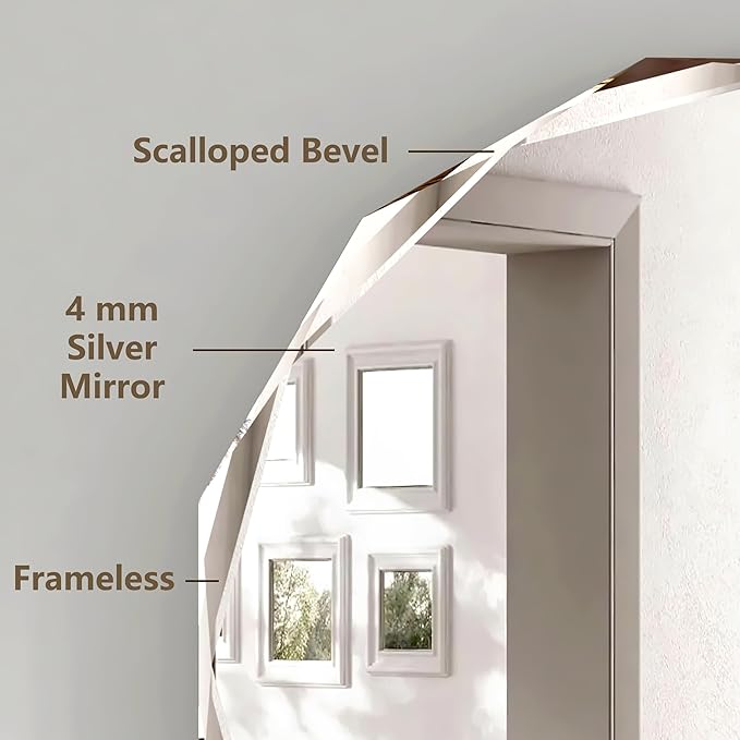 Bathroom Mirrors for Over Sink, Round Frameless Mirrors for Wall, 30x30 Inch - Image 3