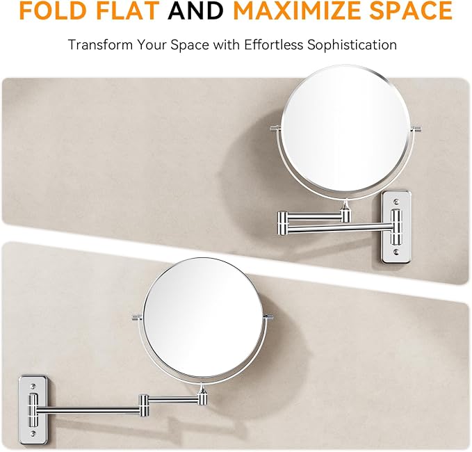 Auxmir 1X/30X Wall Mounted Makeup Mirror, Bathroom Makeup Mirror, Cosmetic - Image 8
