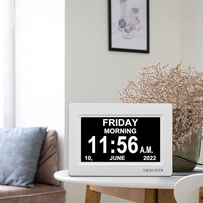 TROCOTN Dementia Clocks, Large Display Calendar Alarm Clock - Image 7