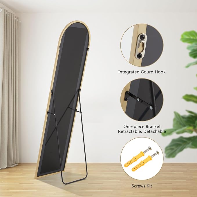 Simple Deluxe Arched Full Length Mirror, - Image 6