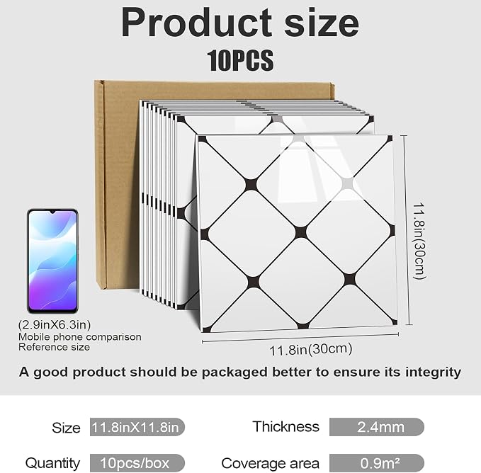 Chejiaye Peel and Stick Backsplash Tiles 10-Pack - Image 4