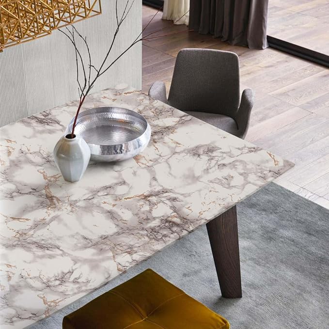 Abyssaly Marble Contact Paper Brown Peel and Stick Countertops Waterproof - Image 3