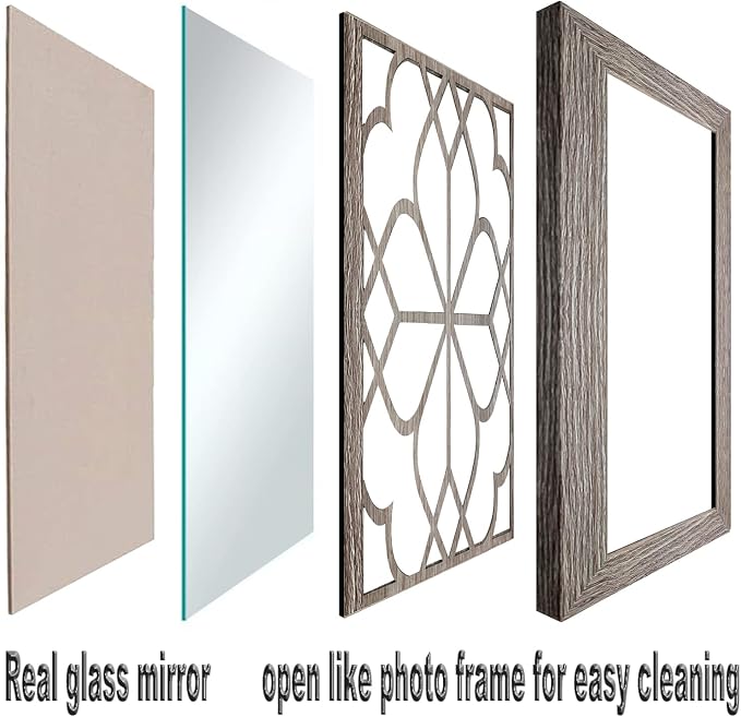 Wocred Set of 4 Mirrors Square Wall Mirror, Gorgeous Rustic Farmhouse Accent - Image 2
