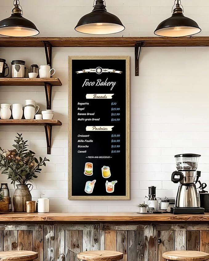 Magnetic Chalkboard for Wall, Long Chalk Board, Wall Hanging Menu for Restaurant - Image 7