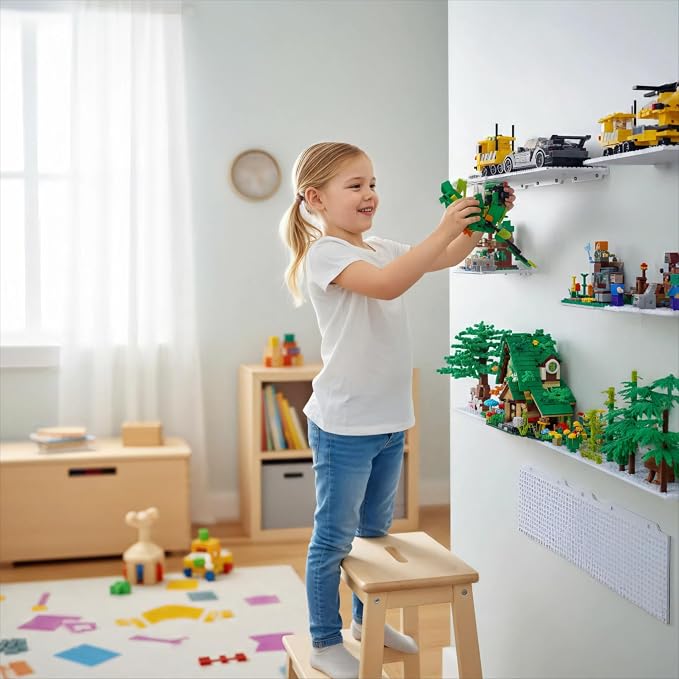 LRANFOW 12 Wall Display Shelf for Lego Building Bricks, 4x5 inch Dual-Sided - Image 5