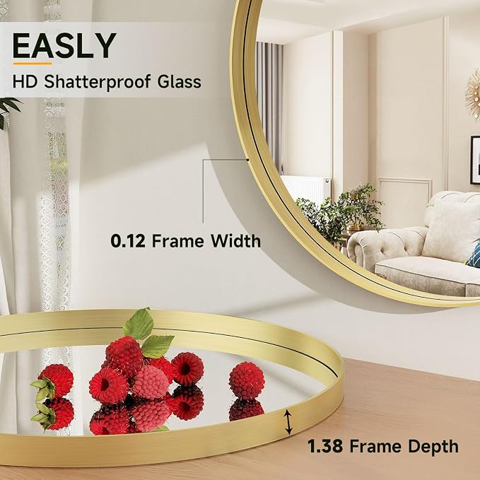 24 Inch Round Bathroom Mirror - Image 6