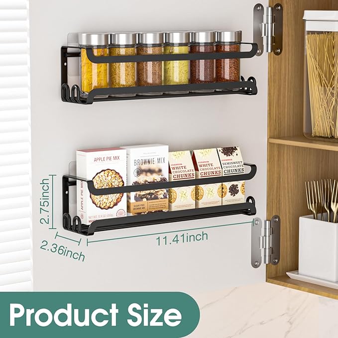 LUCYCAZ 4 Pack Wall Mounted Spice Rack - Image 2