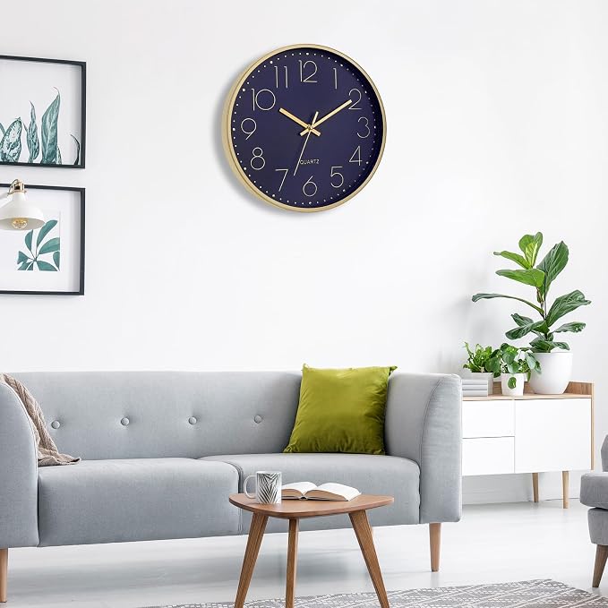 Foxtop Modern Wall Clock 12 Inch Silent Non-Ticking Battery Operated Round - Image 5