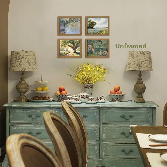 SEHSUVC Vintage Country Classic Oil Wall Art Set of 9, Flowers Tree Farmhouse - Image 9