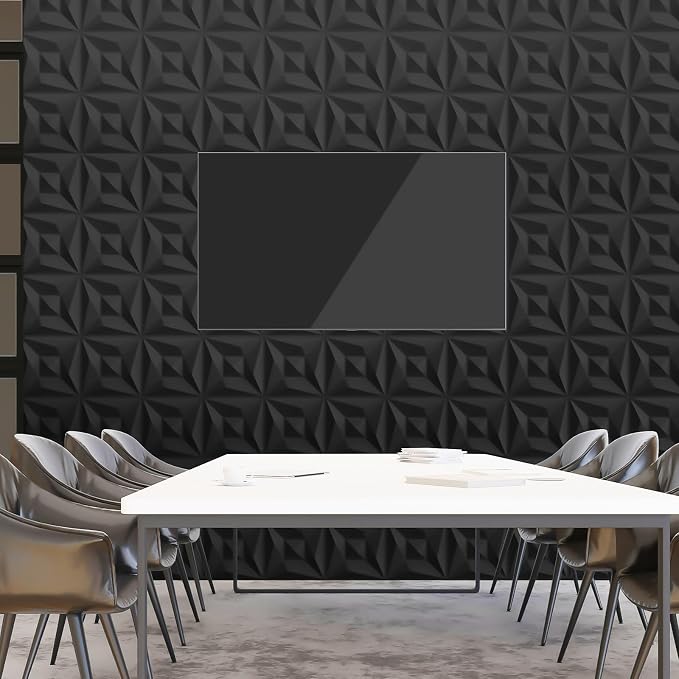 40 PCS 3D Wall Panels for Interior Wall Décor Black 11.8"*11.8" Covering Panels - Image 9