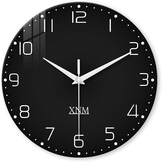 XNM Decorative Wall Clocks Battery Operated 14 Inch Black Wall Clock by XNMwallclock