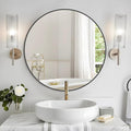 WallBeyond Round Wall Mirror 28 inch Black Large Circle Mirror by WallBeyond