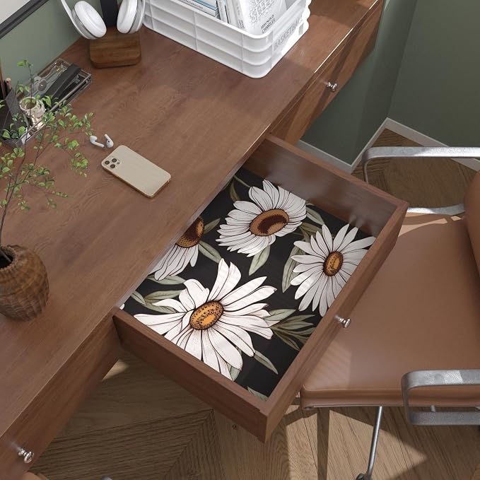 Laatse Boho Wallpaper Peel and Stick Dark Floral Contact Paper 17.5in x 118in - Image 2