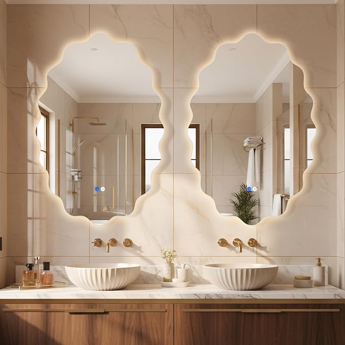 Dorlicecass Oval Wavy Led Bathroom Mirror- Vanity Mirror by Dorlicecass