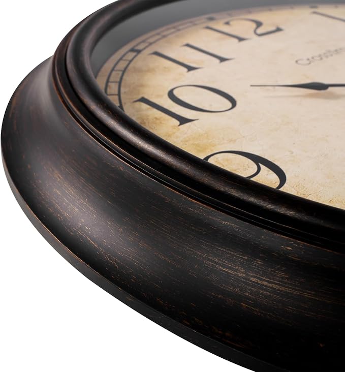 Crosstime 24 Inch Wall Clock Battery Operated Silent Round Vintage Large Wall - Image 2