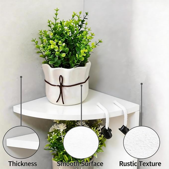 7-Tier Corner Shelf Wall Mount, Screw-Mounted Floating Bookshelf - Image 5