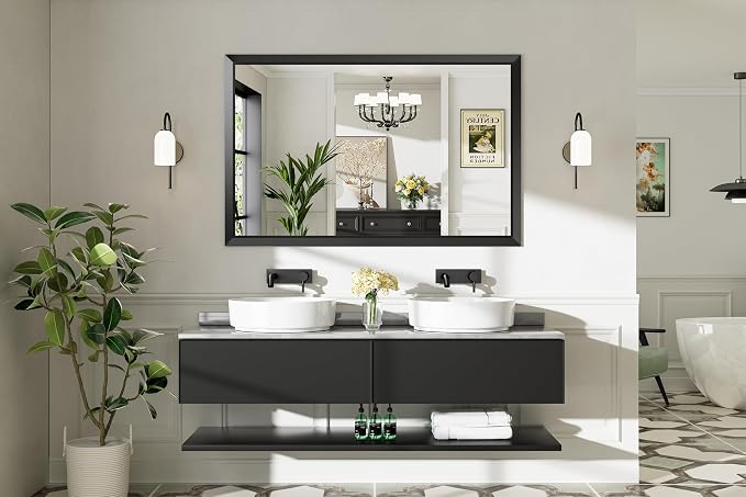 Briivue 55x36 Inch Black Bathroom Mirror - Image 3