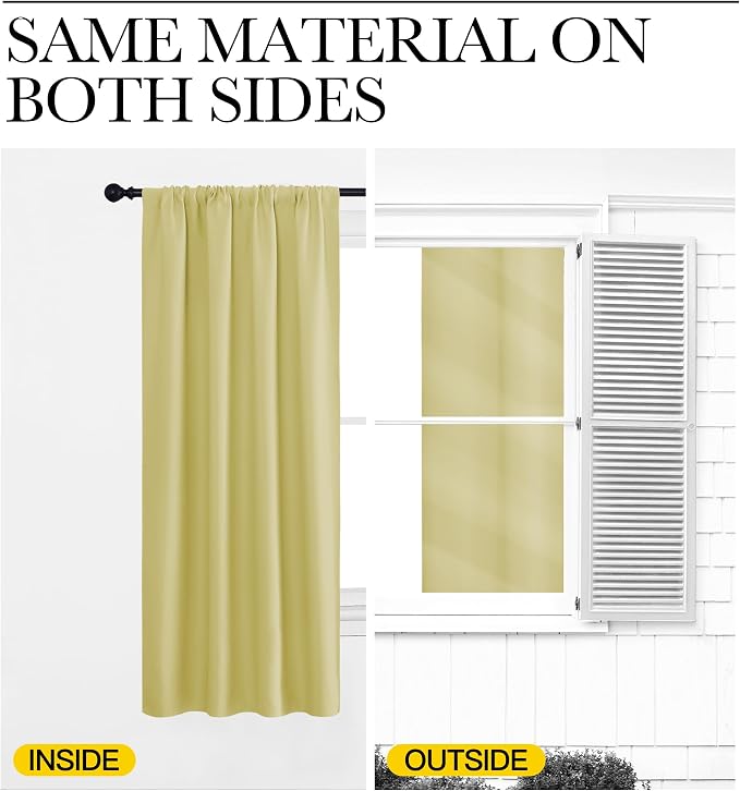 NICETOWN RV Bunk Curtains, Paler Yellow, 2 Panels, W42 x L30 -Inch, Kitchen - Image 5