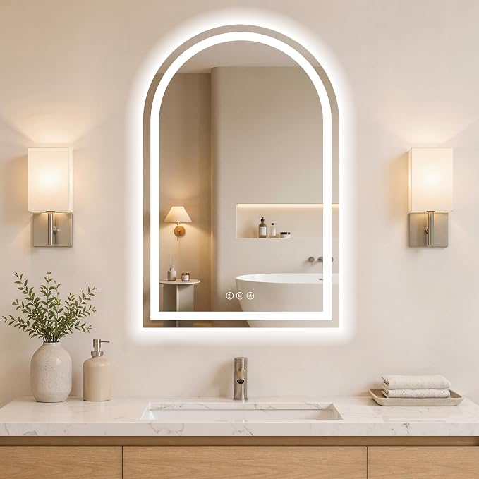 Arched LED Bathroom Mirrors by WISSMILESHOME