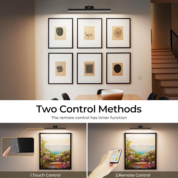 Afyuol Picture Lights for Wall, Battery Operated Picture Light 24in Gallery - Image 8