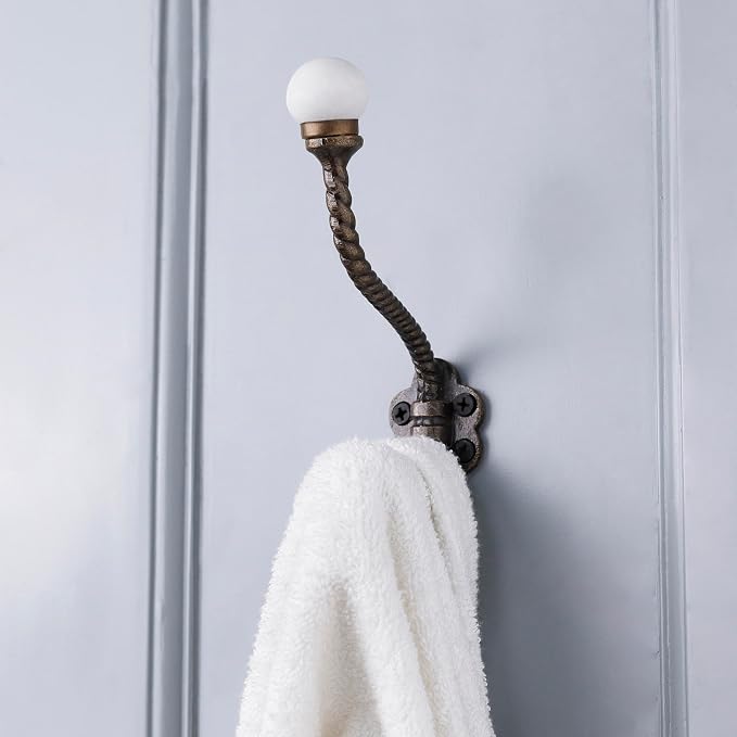 Indian Shelf 6 Pieces Heavy Duty Double Prong White Decorative Coat Hooks by IndianShelf