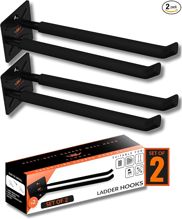 Ladder Hangers for Garage Wall by Alworg