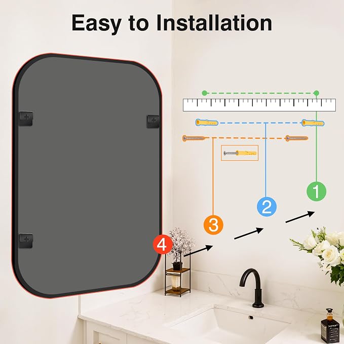 Bathroom Mirror for Wall, HD Reflection Shatterproof Mirror for Living Room - Image 9