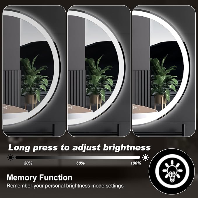 Sweetcrispy 36 Inch Round LED Bathroom Mirror - Image 6