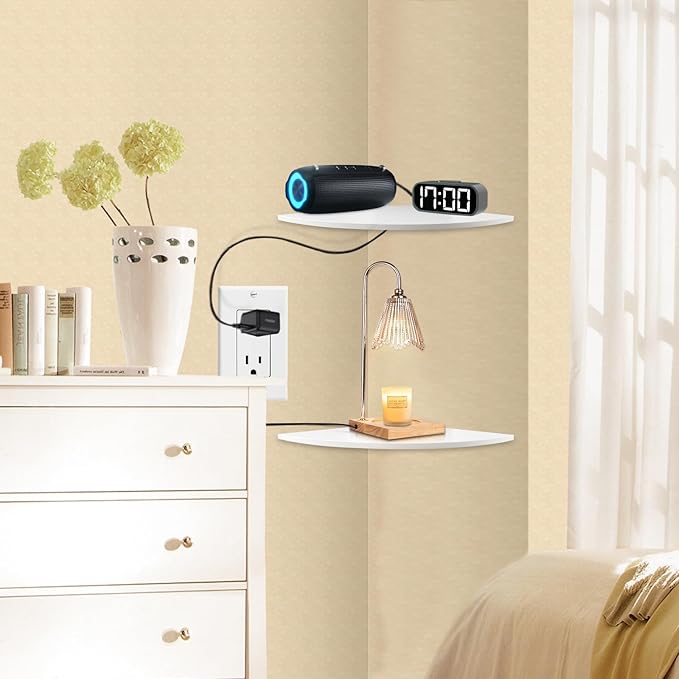 JJL Corner Shelf, 12-Inch Sector Wall Shelf - Image 2
