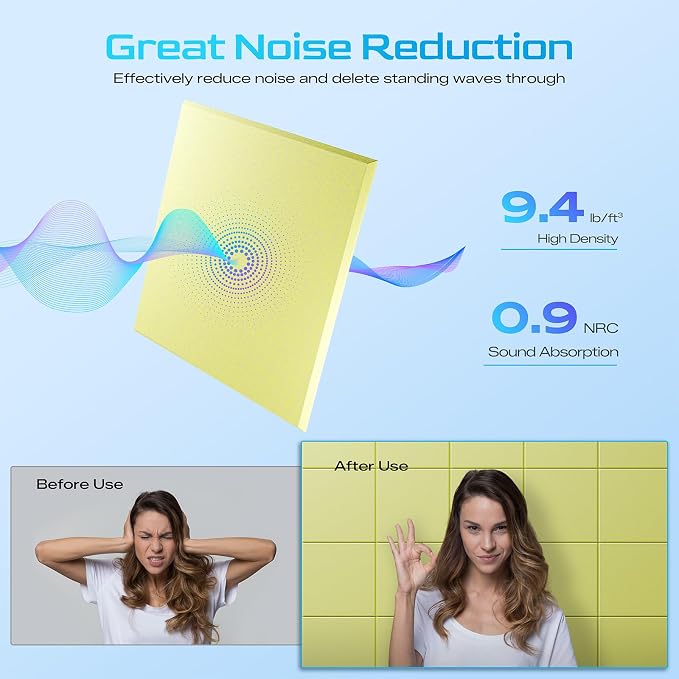 12 Pack Self-Adhesive Acoustic Panels, Soundproof Wall Panels - Image 3