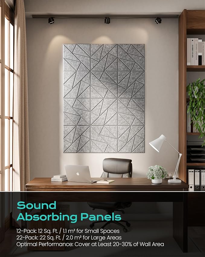18-Pack Acoustic Panels, Peel & Stick Sound Proof Foam Panels - Image 5