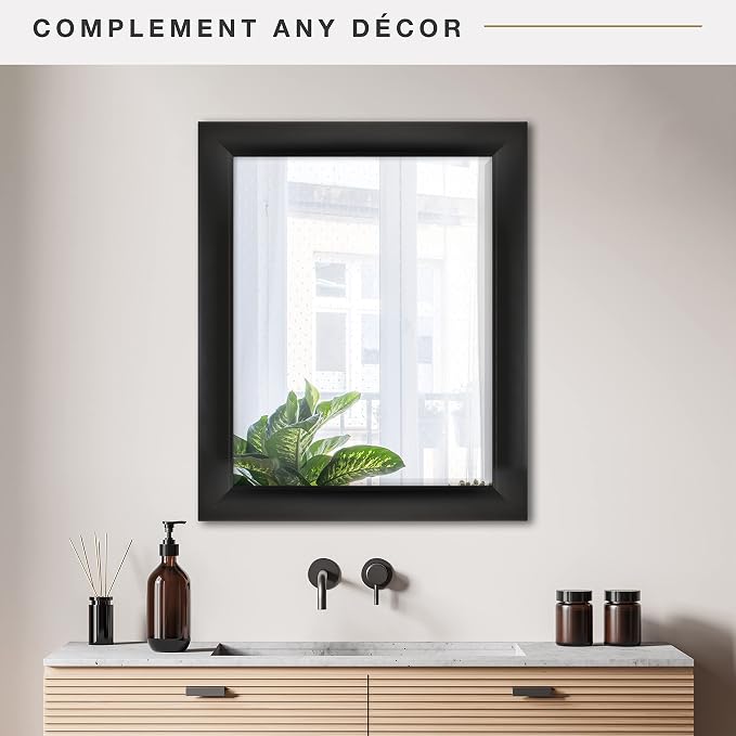 MCS Simplicity 22x28 Large Wall Mirror, Vertical & Horizontal Wall Hanging - Image 2