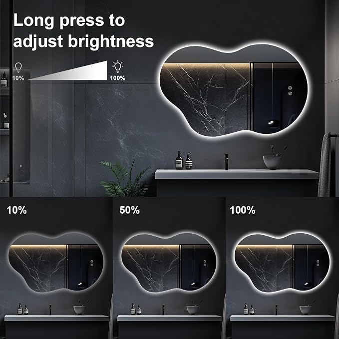 48"x30" Irregular LED Lighted Vanity Mirror - Image 3