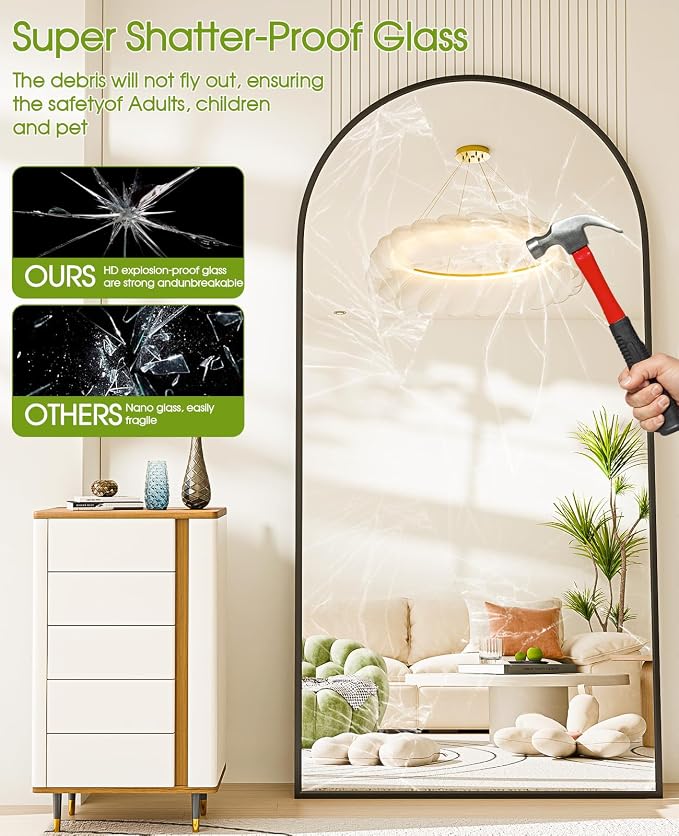 71"x32" Floor Mirror Full Length, Arched Full Length Mirror - Image 4