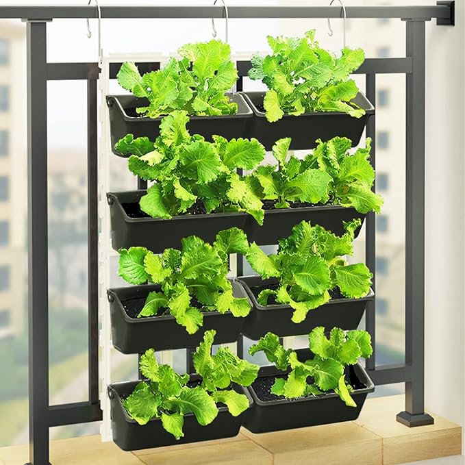 Vertical Garden Wall Planter, 4-Tier Stackable Wall Planter Indoor Outdoor - Image 8